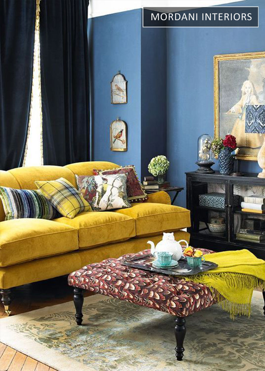 Lemon Yellow Velvet Upholstery Fabric